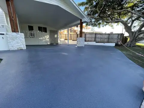 Dark blue grey driveway finish
