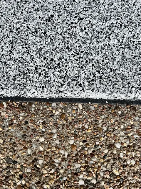 Flake meets aggregate, close up